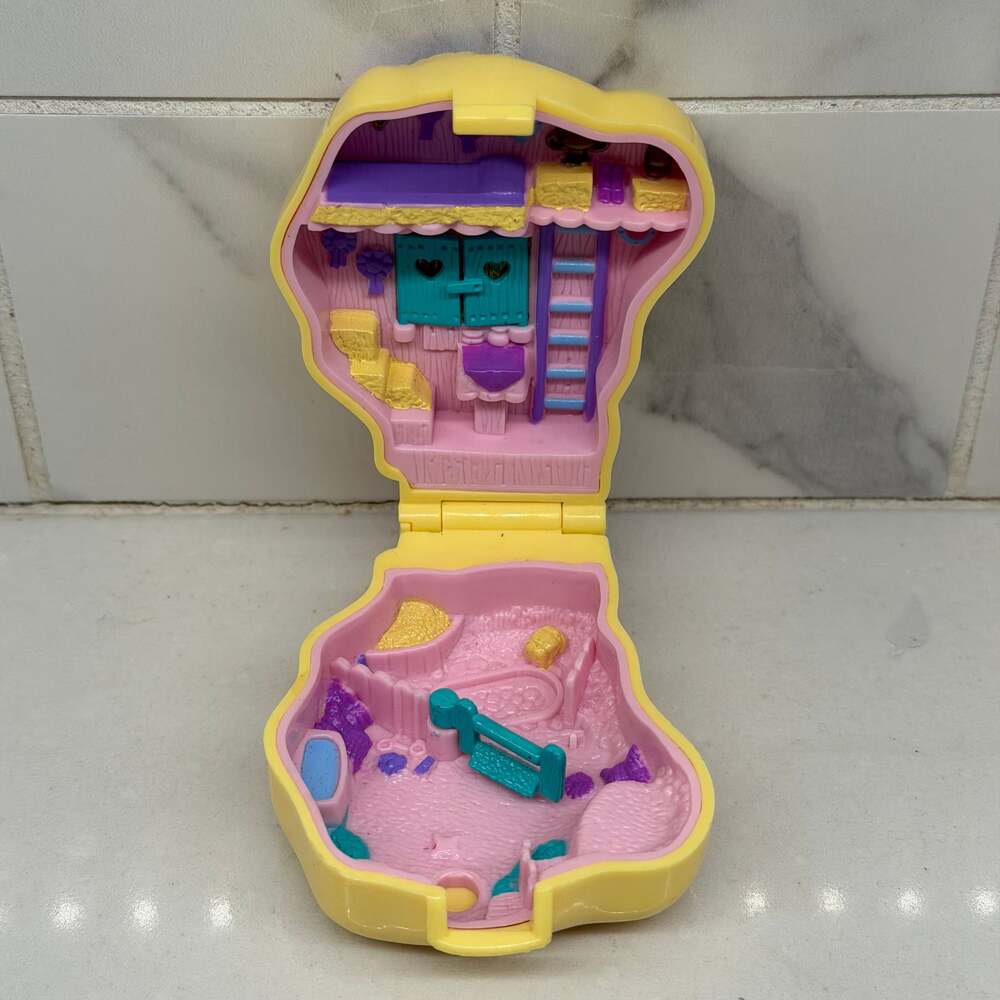 Vtg Polly Pocket Pony Ridin' Yellow Horse Head, COMPACT ONLY, Pet Parade 1994